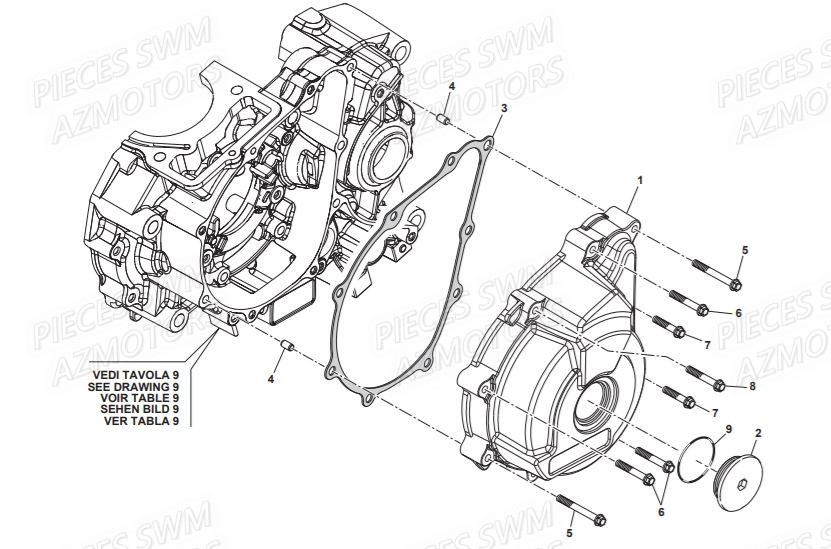 COUVRE_CARTER_DROIT SWM Pieces SWM Origine VAREZ 125 E4 (2020)
