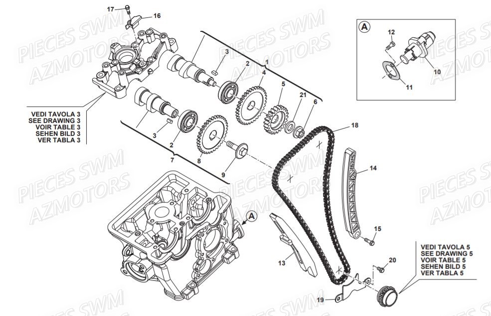 Distribution  Pieces SWM Origine VAREZ 125 E4 (2020)