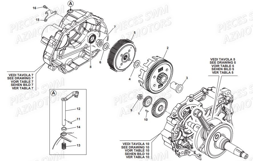 Embrayage  Pieces SWM Origine VAREZ 125 E4 (2020)