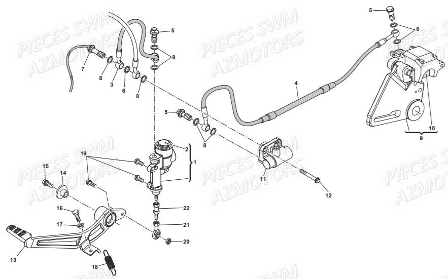 Frein Arriere  Pieces SWM Origine VAREZ 125 E4 (2020)