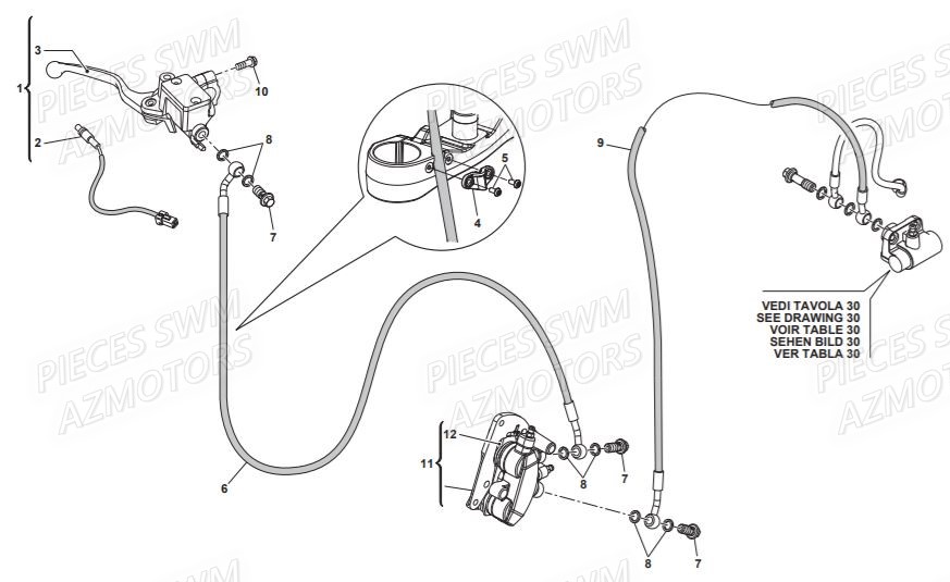 Frein Avant  Pieces SWM Origine VAREZ 125 E4 (2020)