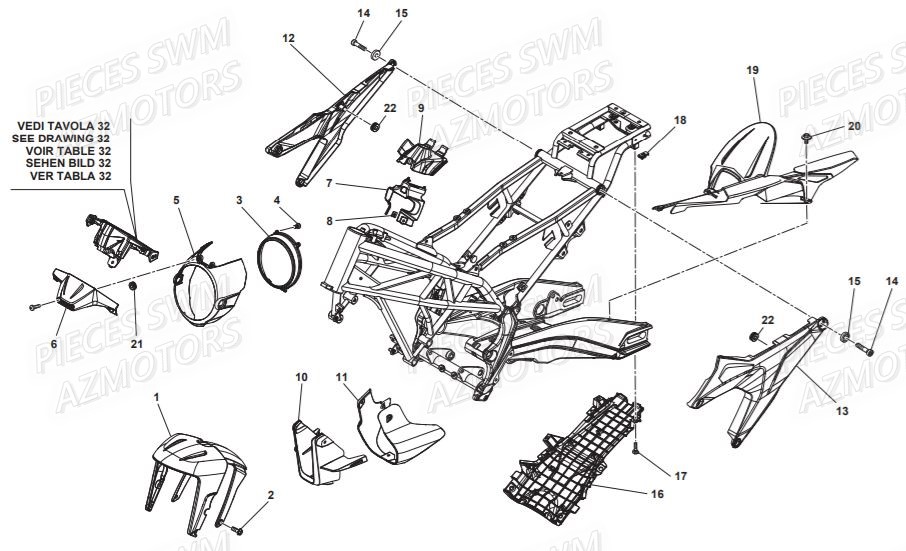 Garde Boue Avant  Pieces SWM Origine VAREZ 125 E4 (2020)