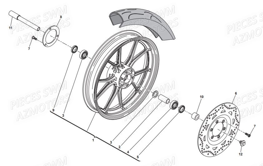 Roue Avant  Pieces SWM Origine VAREZ 125 E4 (2020)