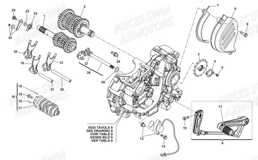 Selecteur De Vitesses  Pieces SWM Origine VAREZ 125 E4 (2020)