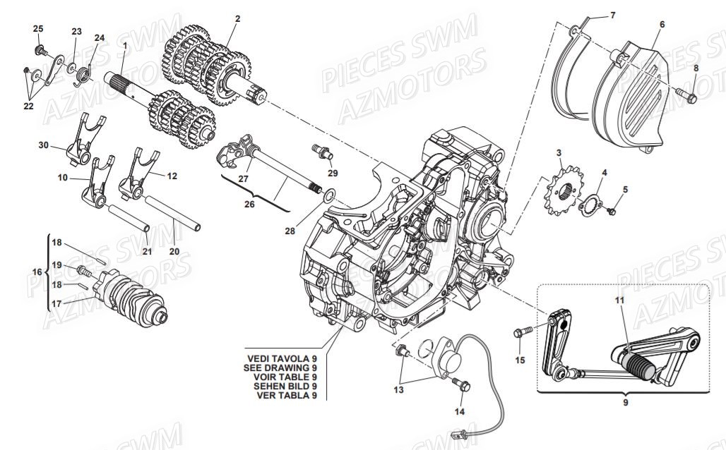 SELECTEUR_DE_VITESSES SWM Pieces SWM Origine VAREZ 125 E4 (2020)
