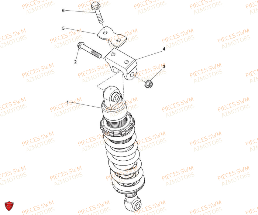 AMORTISSEUR SWM Pieces SWM Origine VAREZ 125 E5 (2021)
