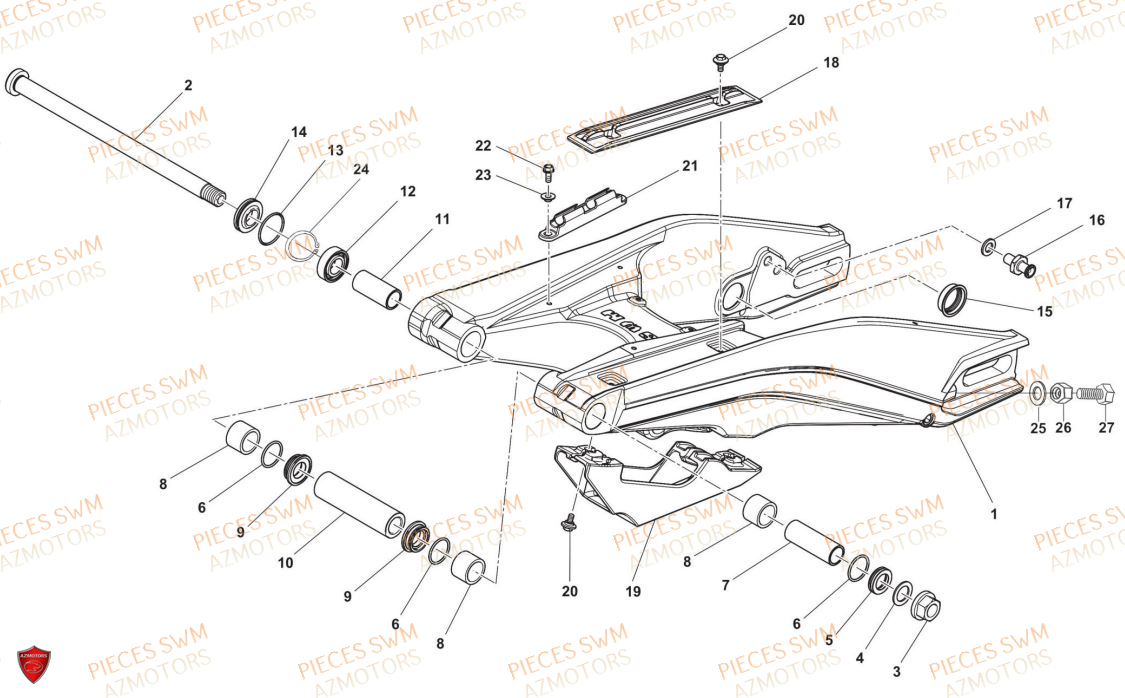 Bras Oscillant  Pieces SWM Origine VAREZ 125 E5 (2021)
