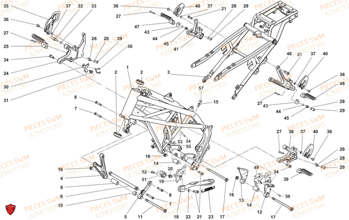 Chassis  Pieces SWM Origine VAREZ 125 E5 (2021)