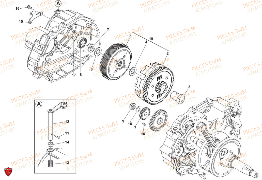 EMBRAYAGE SWM Pieces SWM Origine VAREZ 125 E5 (2021)
