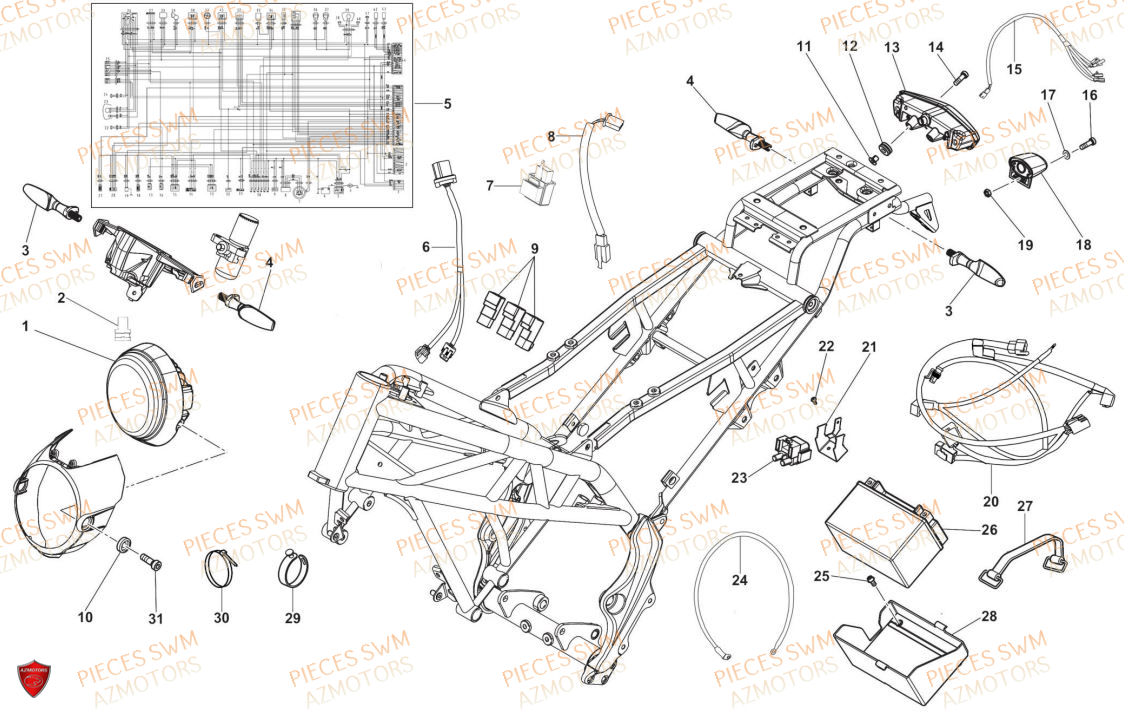 Equipement Electrique  Pieces SWM Origine VAREZ 125 E5 (2021)