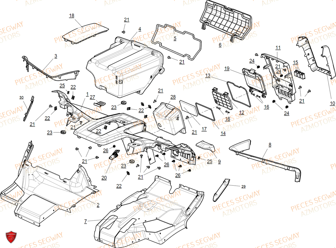 Caches Plastiques Internes SEGWAY Pièces BUGGY VILLAIN SX10WX