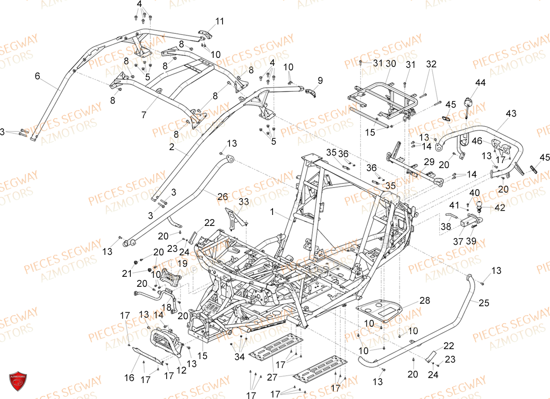 Chassis SEGWAY Pièces BUGGY VILLAIN SX10WX