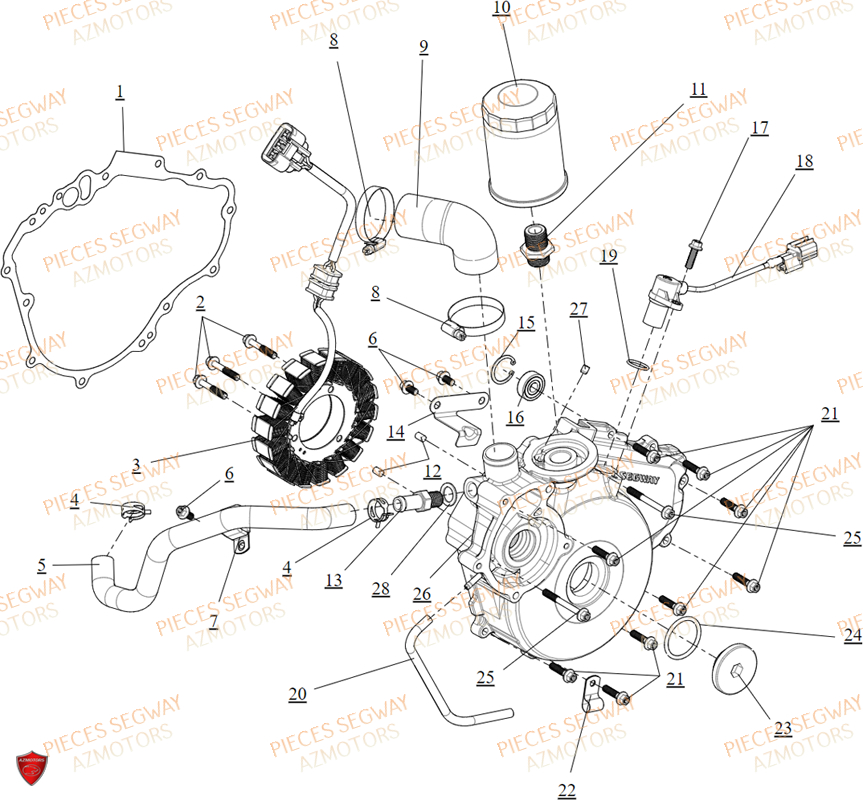 Cache Carter Gauche SEGWAY Pièces BUGGY VILLAIN SX10X