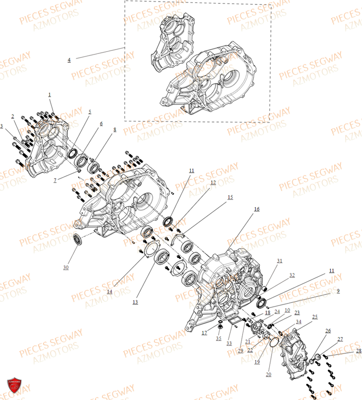 Carters Boite De Vitesses SEGWAY Pièces BUGGY VILLAIN SX10X