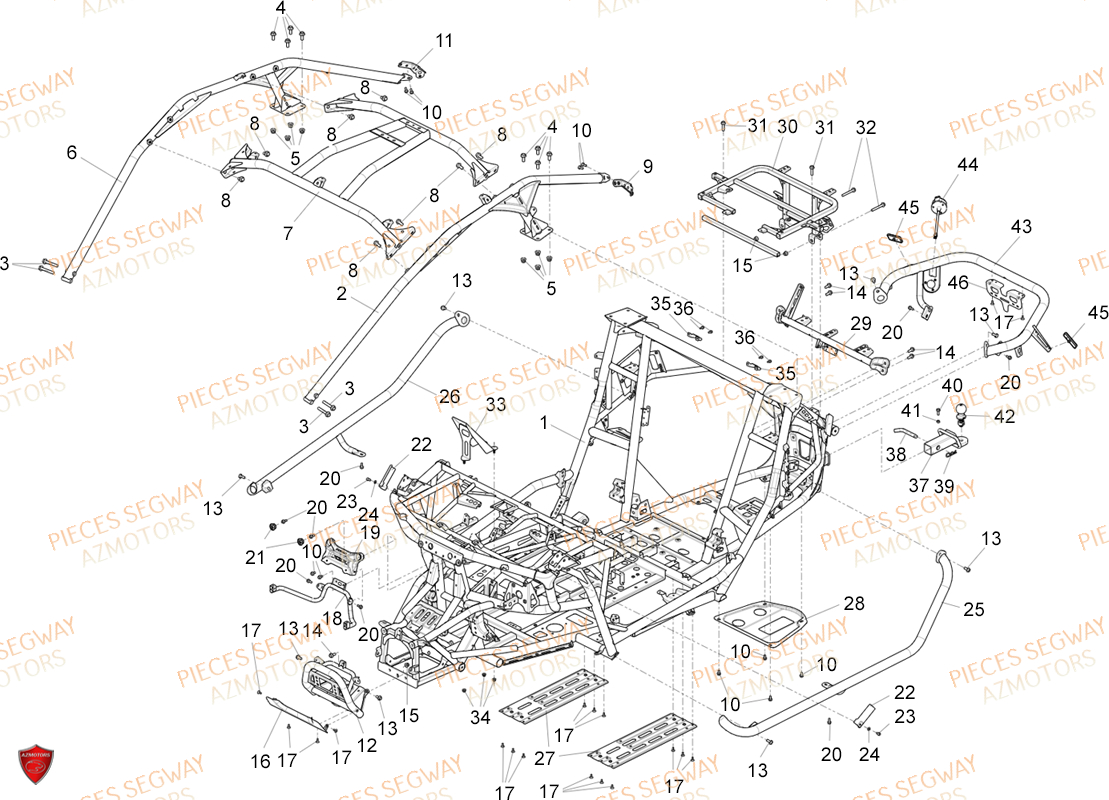 Chassis SEGWAY Pièces BUGGY VILLAIN SX10X