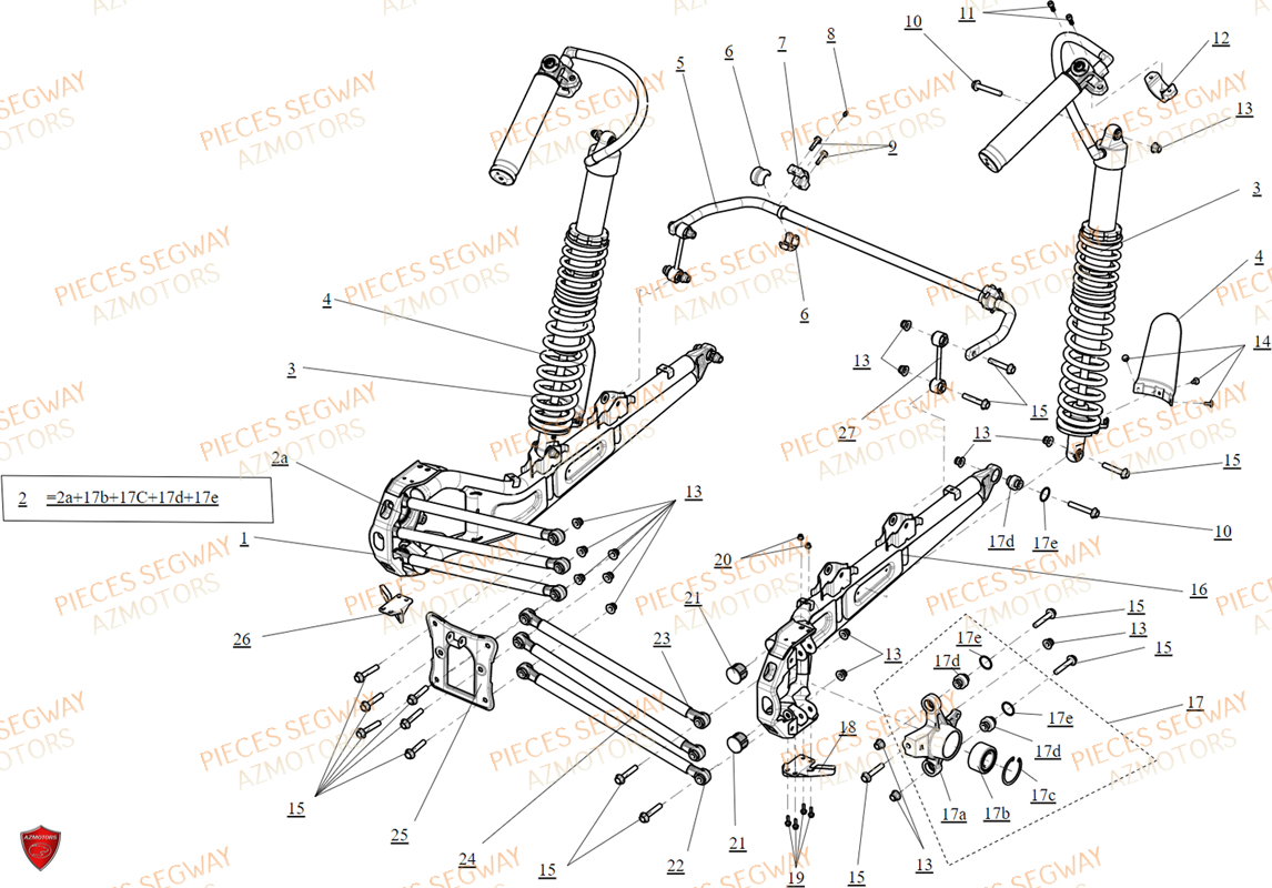 Suspension Arriere SEGWAY Pièces BUGGY VILLAIN SX10X