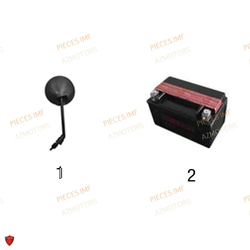 Batterie Et Retroviseurs AZMOTORS PIECES SX 50 4T EURO 5+