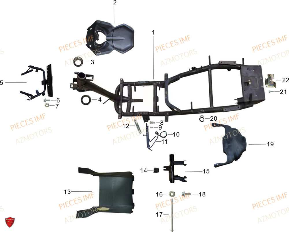 Chassis AZMOTORS PIECES SX 50 4T EURO 5+