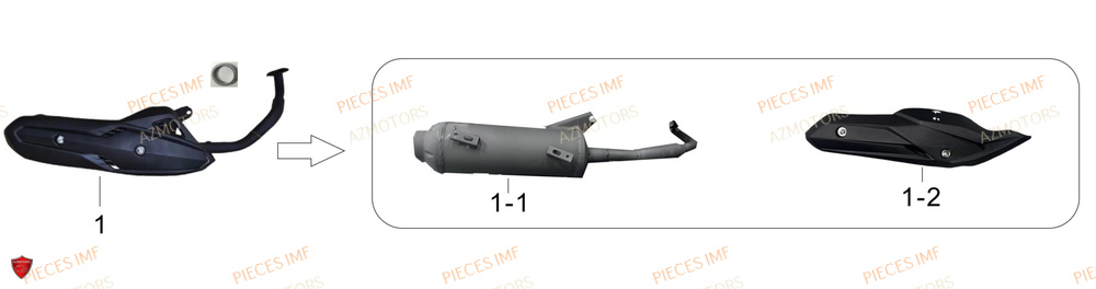 Echappement AZMOTORS PIECES SX 50 4T EURO 5+