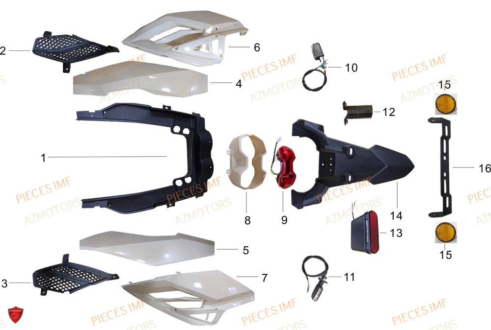 Feu Arriere AZMOTORS PIECES SX 50 4T EURO 5+