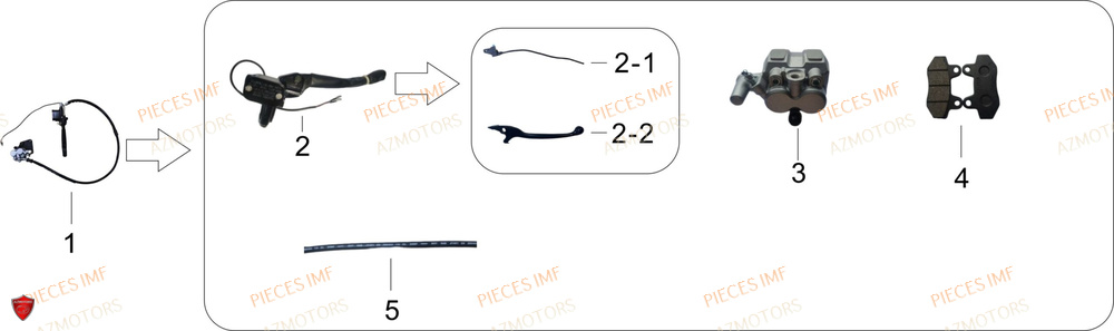 Systeme De Frein AZMOTORS PIECES SX 50 4T EURO 5+