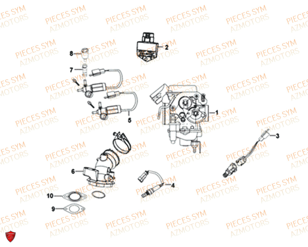 Ecu Carburateur SYM Pièces SYMPHONY CARGO 50 - AY05W7-EU (2017-2020)