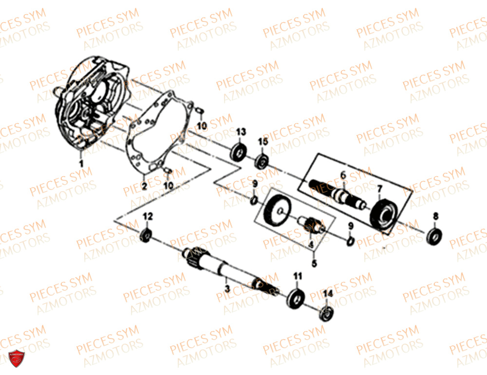 Transmission SYM Pièces SYMPHONY CARGO 50 - AY05W7-EU (2017-2020)
