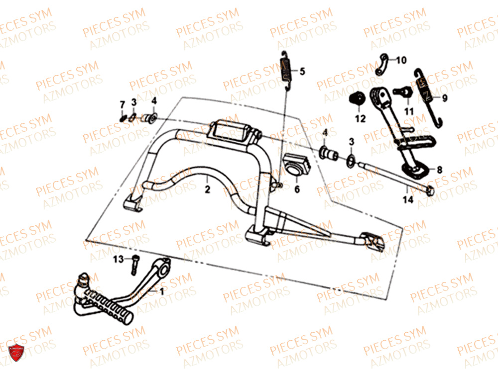 Bequille SYM Pièces SYMPHONY SR 50 - AZ05W8-EU (2018)