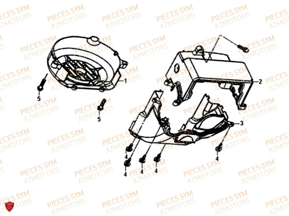 Capot Ventilateur SYM Pièces SYMPHONY SR 50 - AZ05W8-EU (2018)