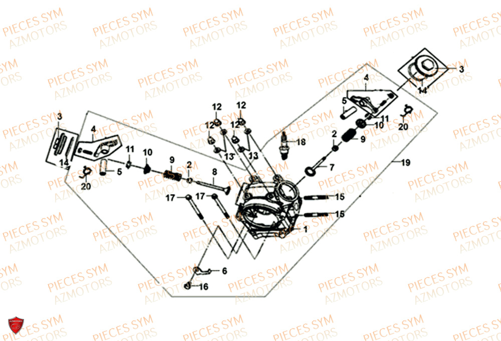 Culasse SYM Pièces SYMPHONY SR 50 - AZ05W8-EU (2018)