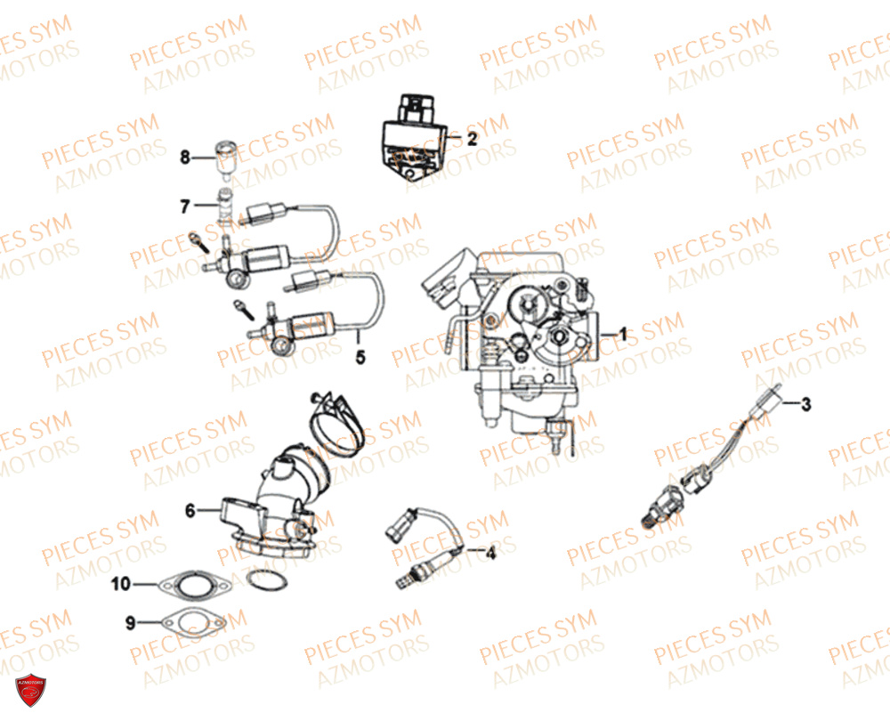 Ecu Carburation SYM Pièces SYMPHONY SR 50 - AZ05W8-EU (2018)
