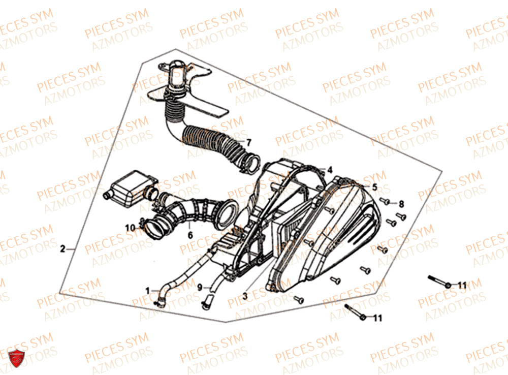 Filtre A Air SYM Pièces SYMPHONY SR 50 - AZ05W8-EU (2018)