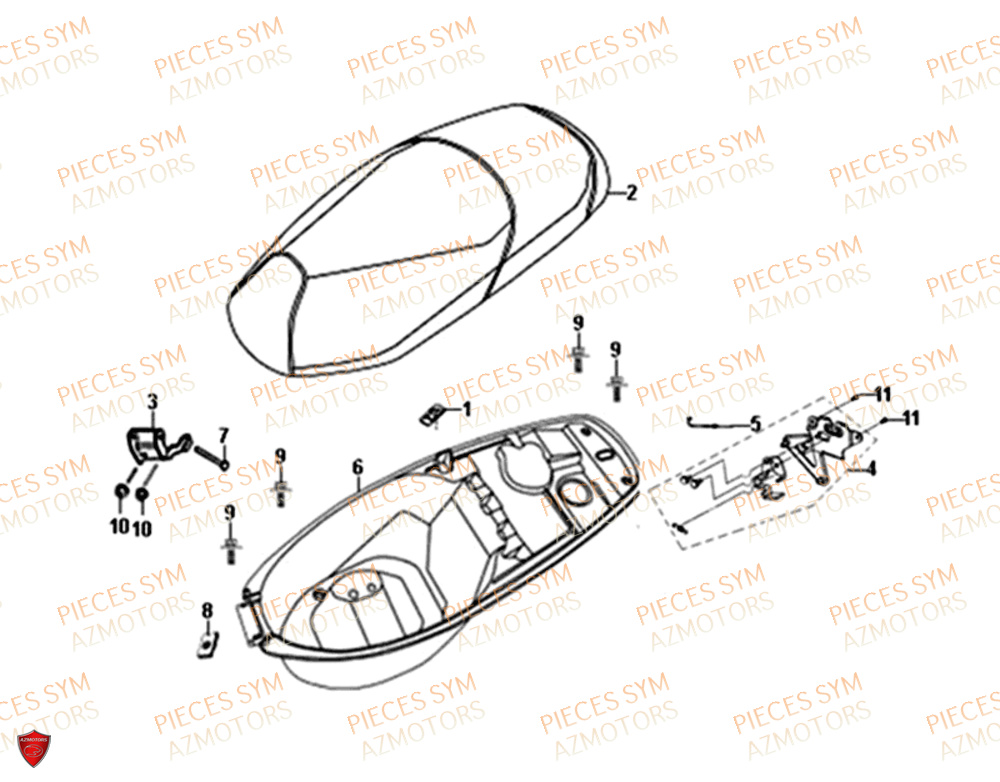 Selle SYM Pièces SYMPHONY SR 50 - AZ05W8-EU (2018)