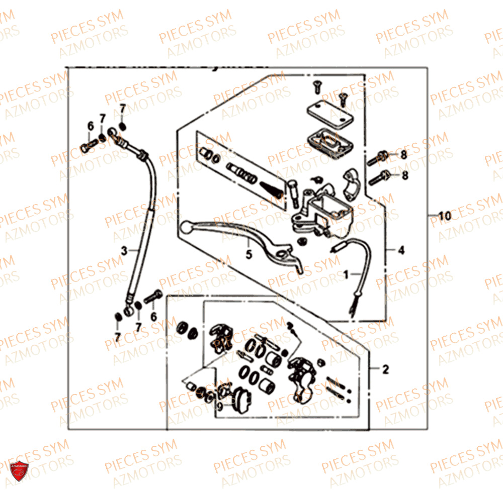 Systeme Freinage Cbs SYM Pièces SYMPHONY SR 50 - AZ05W8-EU (2018)