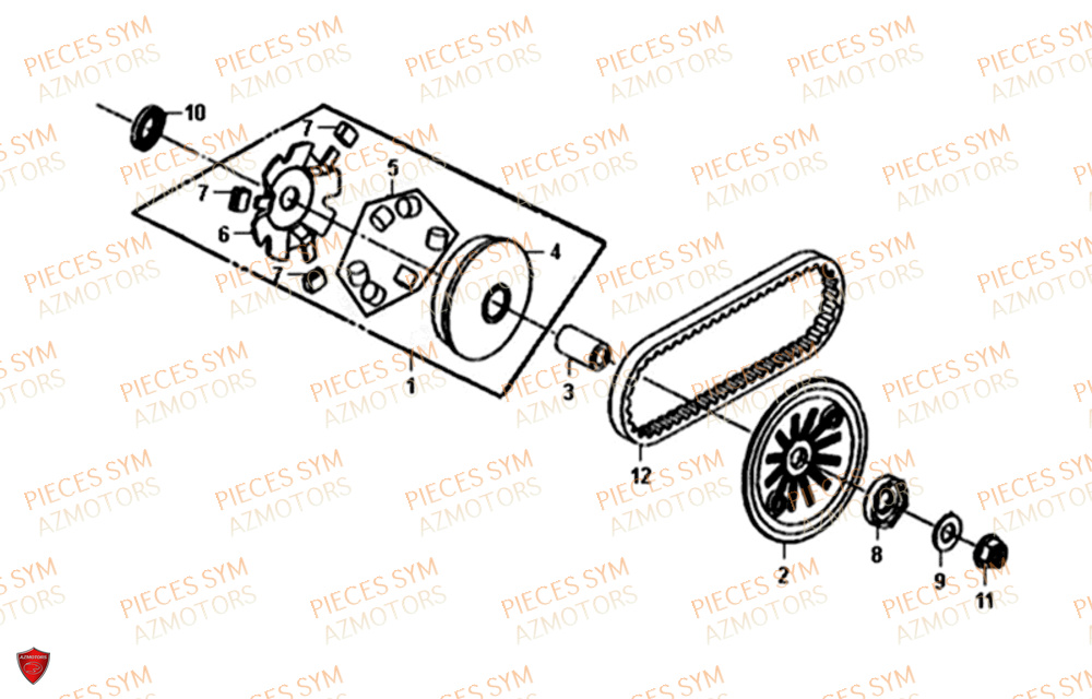 Variateur SYM Pièces SYMPHONY SR 50 - AZ05W8-EU (2018)