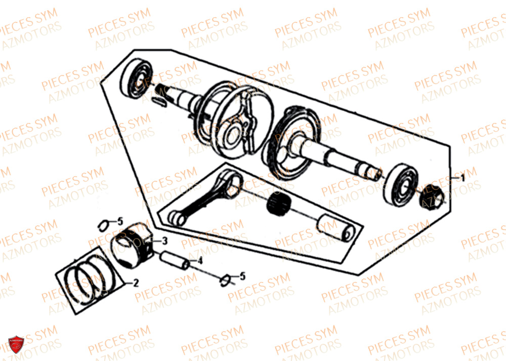 Vilebrequin SYM Pièces SYMPHONY SR 50 - AZ05W8-EU (2018)
