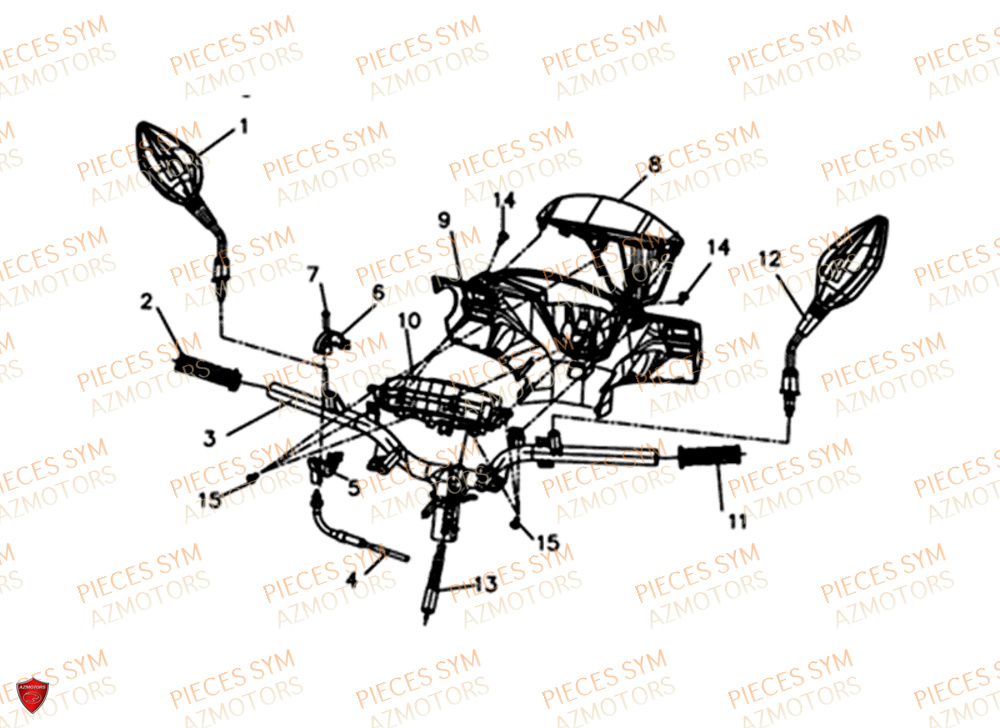 Guidon SYM Pièces SYMPHONY ST 125 - XB12W3-EU (2018)