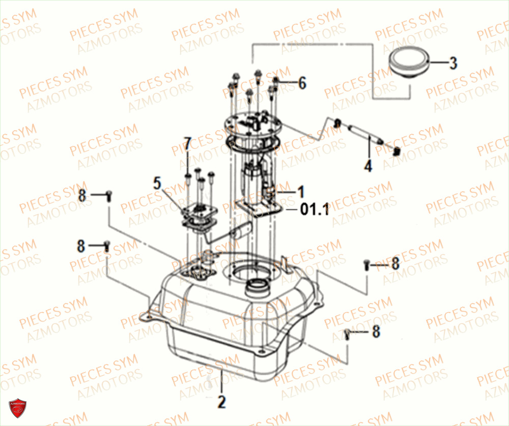 Reservoir SYM Pièces SYMPHONY ST 125 - XB12W3-EU (2018)