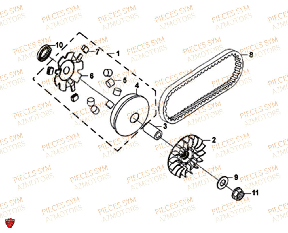 Variateur SYM Pièces SYMPHONY ST 125 - XB12W3-EU (2018)