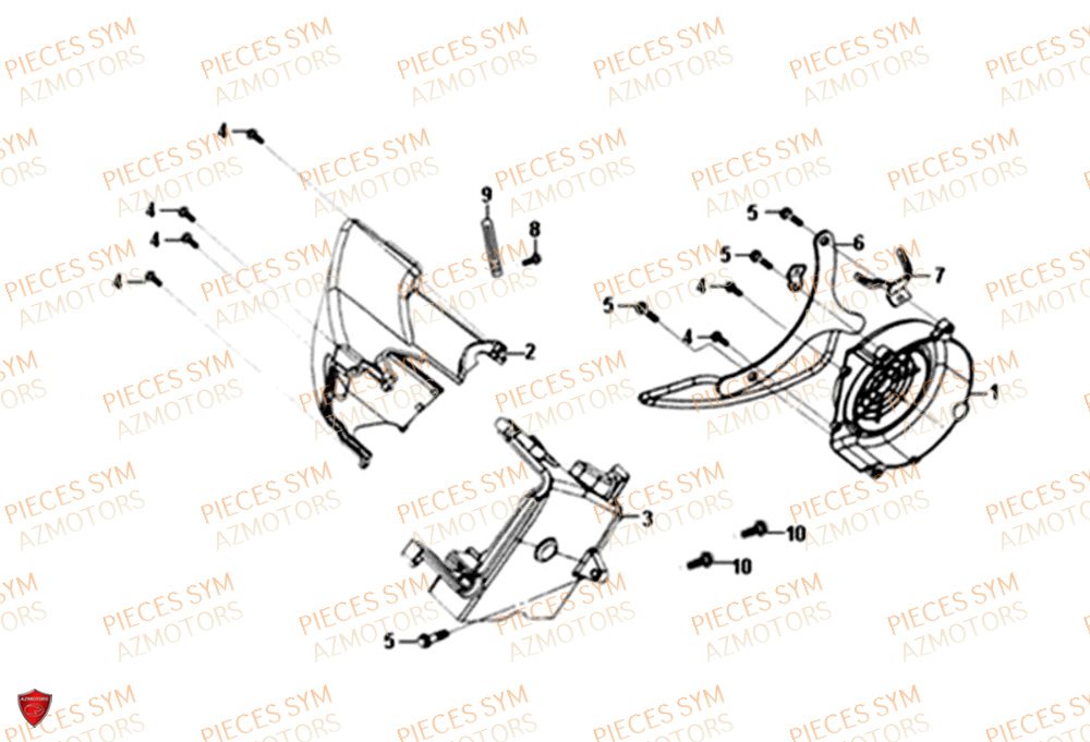 Capot Ventilateur SYM Pièces SYMPHONY ST 200I - XB20W3-EU (2018)