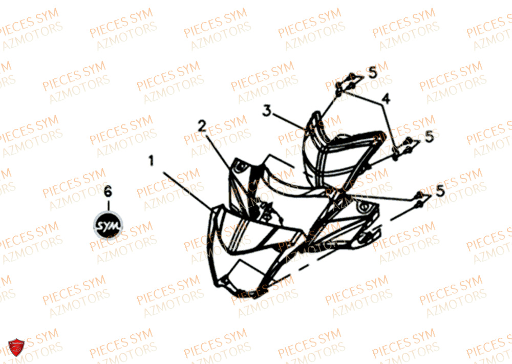 Carenages Guidon SYM Pièces SYMPHONY ST 200I - XB20W3-EU (2018)