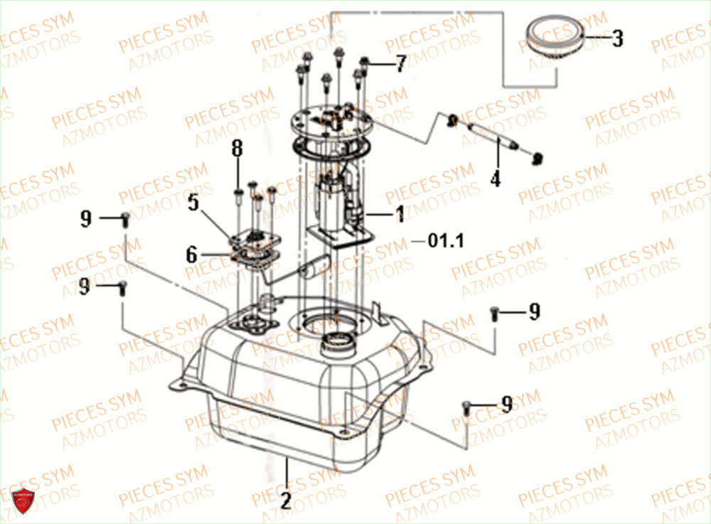 Reservoir SYM Pièces SYMPHONY ST 200I - XB20W3-EU (2018)