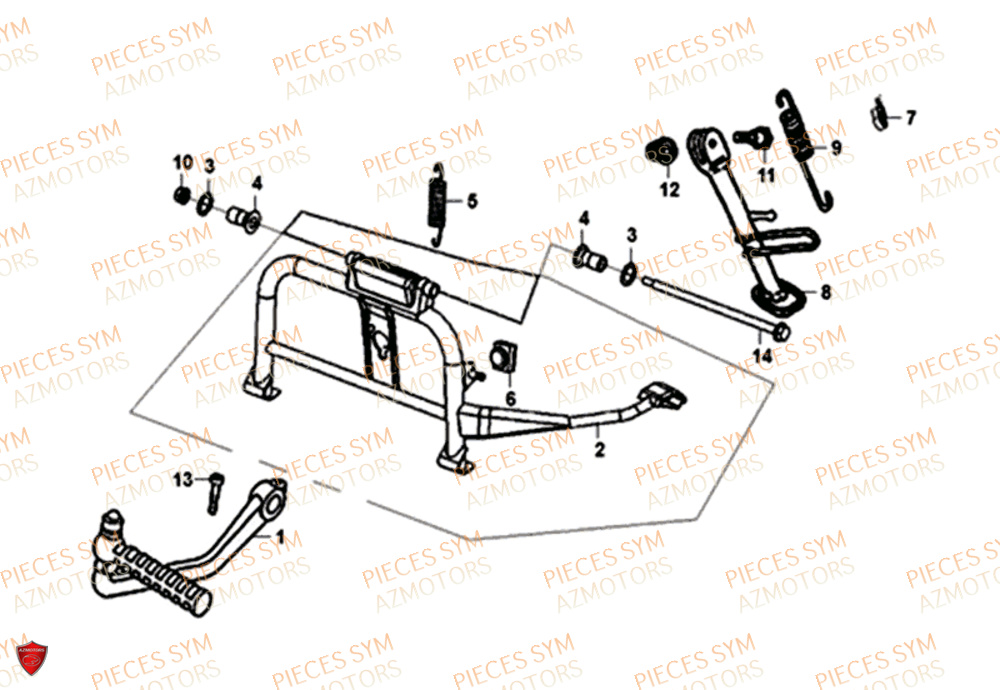 Bequille SYM Pièces SYMPHONY ST 50 E4 - XB05W4-EU (2017-2020)