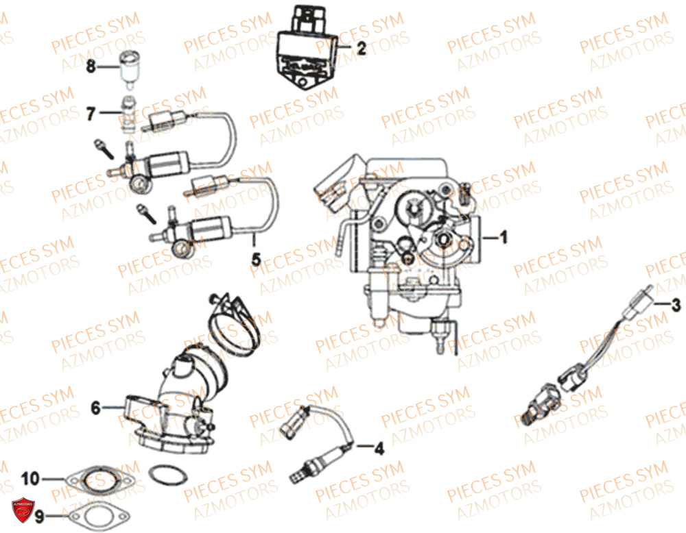 Carburateur SYM Pièces SYMPHONY ST 50 E4 - XB05W4-EU (2017-2020)