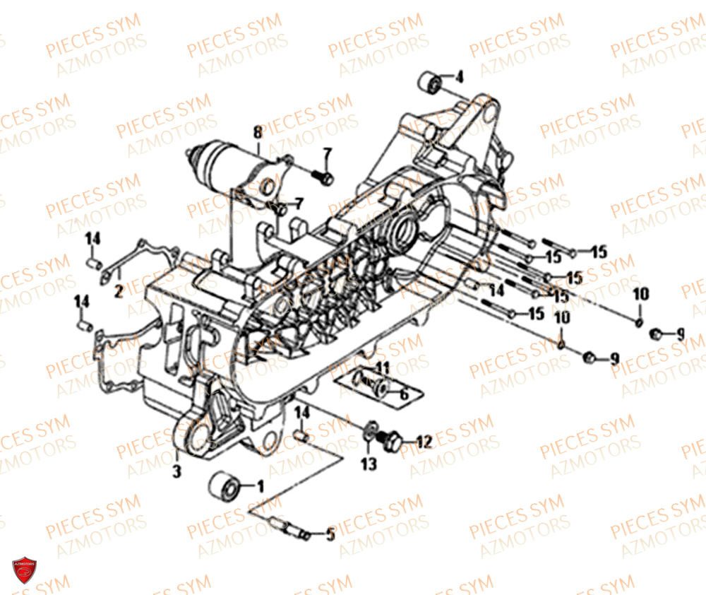 Carter Moteur SYM Pièces SYMPHONY ST 50 E4 - XB05W4-EU (2017-2020)