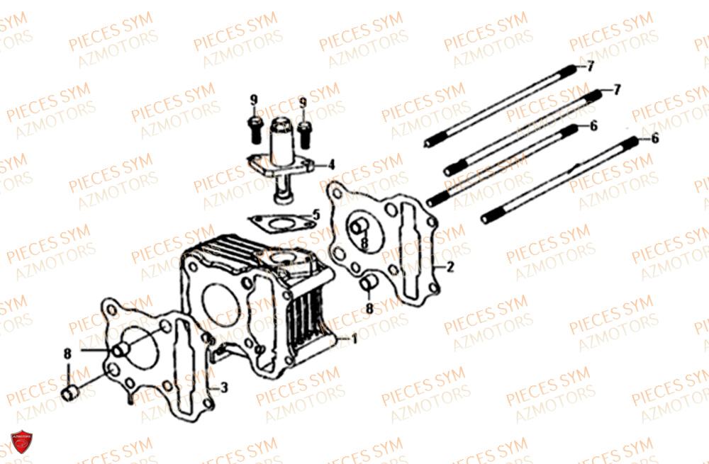 Cylindre SYM Pièces SYMPHONY ST 50 E4 - XB05W4-EU (2017-2020)