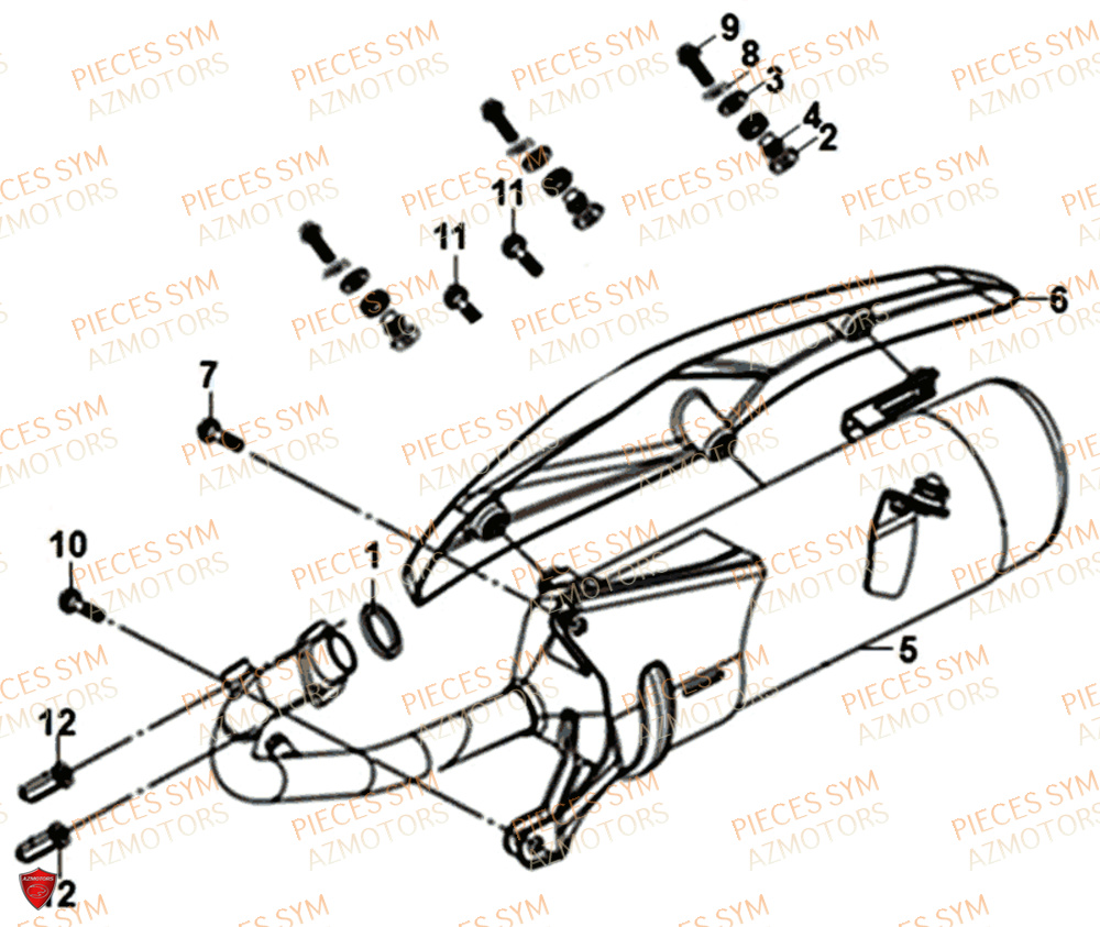 Echappement SYM Pièces SYMPHONY ST 50 E4 - XB05W4-EU (2017-2020)