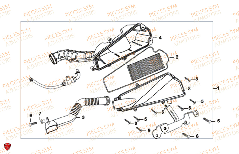 Filtre A Air SYM Pièces SYMPHONY ST 50 E4 - XB05W4-EU (2017-2020)