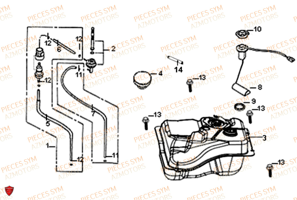 Reservoir SYM Pièces SYMPHONY ST 50 E4 - XB05W4-EU (2017-2020)