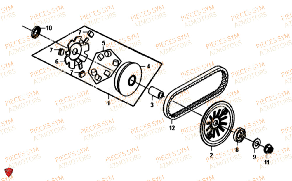 Variateur SYM Pièces SYMPHONY ST 50 E4 - XB05W4-EU (2017-2020)